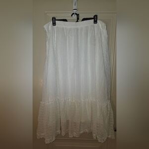 SHEIN White Maxi Skirt Swiss Dot Waist 22.5 4 For $20